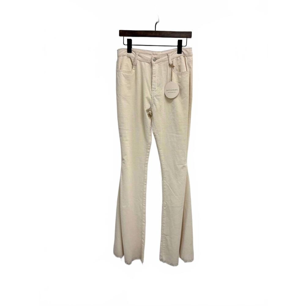 NEW SAINTS & HEARTS women's corduroy bell bottoms in cream